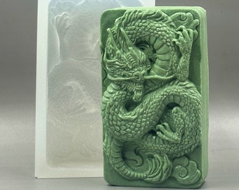 DRAGON SILICONE MOLD silicone soap bar mould 5,5oz   resin plaster chocolate wax icing sturdy detailed chinese