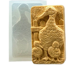 GOOSE SILICONE MOLD  soap bar mould 5,5oz   resin plaster chocolate wax icing sturdy gesse duck