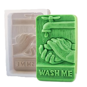 Molde de silicona con forma de manos para hacer jabón y otras manualidades, lávame