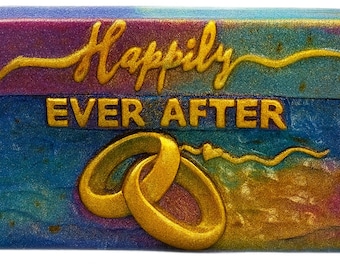 HAPPILY EVER AFTER silicone mold for soap making and other crafts. Wedding favors