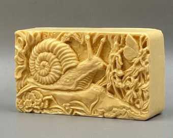 SNAIL SOAP MOLD silicone mould soap bar  plaster clay wax resin 5oz candle chocolate