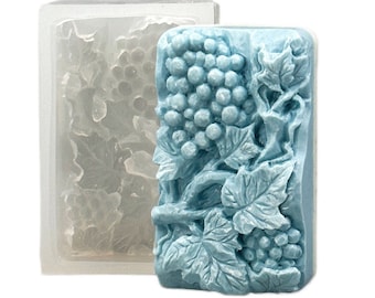 GRAPE SOAP SILICONE mold  bar mould 5,5oz   resin plaster chocolate wax icing wine grapevine