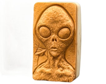 ALIEN SILICONE MOLD soap bar plaster clay wax resin  5 oz mould flexible x files ufo et