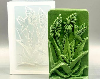Aloe Vera & Hummingbird Silicone Mold: Soap Making, Resin Crafts
