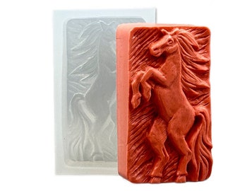 HORSE SILICONE MOLD for soap making plaster gypsum resin clay chocolate candle and other crafts hard duty