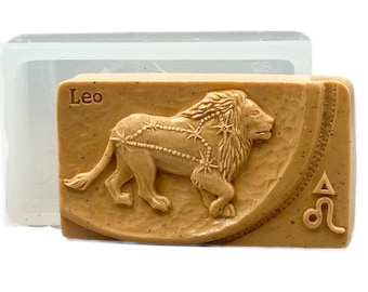 LION SOAP SILICONE mold bar mould 5,5oz   resin plaster chocolate wax icing zodiac candle Leo