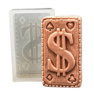 DOLLAR SILIKONENGIESSE Gießform Seifenform 150g Resin Gips Schokolade Wachsglasur Symbol Badebombe