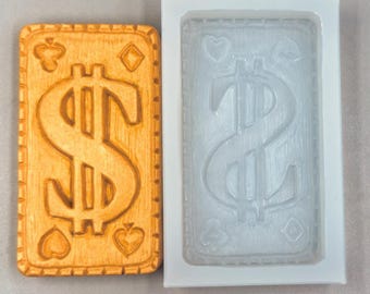 DOLLAR SILICONE MOLD chocolate bar mould, resin, plaster, gypsum pottery, sturdy flexible mold Buck symbol