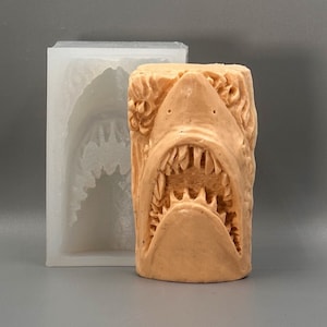JAWS SOAP SILICONE mold   bar mould resin plaster chocolate wax icing shark