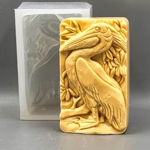 PELICAN SOAP SILICONE mold  bar mould 5,5oz   resin plaster chocolate wax icing bird