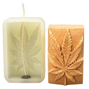 Molde de silicona para vela de marihuana, hoja flexible, resistente, para cannabis