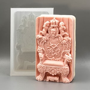THRONE SILICONE MOLD soap bar mould 5,5oz   resin plaster chocolate wax icing sturdy detailed