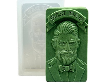 BEST DAD SILICONE  mold  for soap making plaster clay wax resin chocolate candle father day