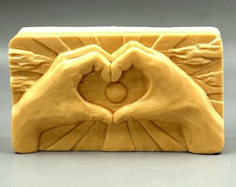 SUN IN HEART silicone mold for soap making wax candle polymer clay chocolate resin and other crafts flexible sturdy