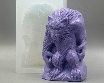 WEREWOLF SILICONE SOAP mold soap  bar mould 5,5oz   resin plaster chocolate wax icing wolf Halloween