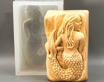 MERMAID SILICONE SOAP mold soap  bar mould 5,5oz   resin plaster chocolate wax icing