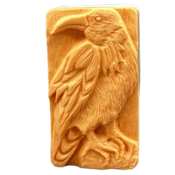 BIRD SOAP SILICONE mold  bar mould 5,5oz   resin plaster chocolate wax icing crow raven