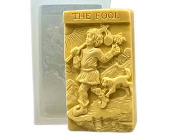 TAROT FOOL SILICONE mold soap bar mould 5,5oz   resin plaster chocolate wax icing sturdy detailed  fortune teller