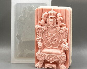 THRONE SILICONE MOLD soap bar mould 5,5oz   resin plaster chocolate wax icing sturdy detailed