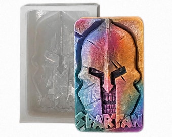WARRIOR SOAP MOLD for soap making, wax, resin, spartan helmet