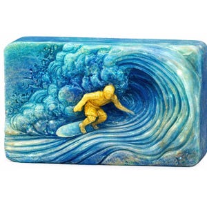 Silikonform Surfer: Seife, Harz, Ton, Wachs, Badebombe