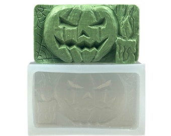 PUMPKIN SILICONE MOLD soap mould  plaster clay wax resin halloween scary