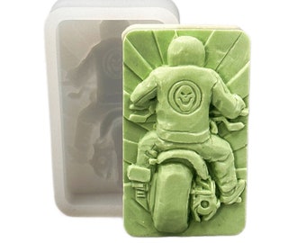 BIKER SOAP MOLD silicone candle flexible sturdy mould 5oz harley bike motorcycle