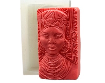 AFRICAN WOMAN SILICONE mold for soap making and other crafts
