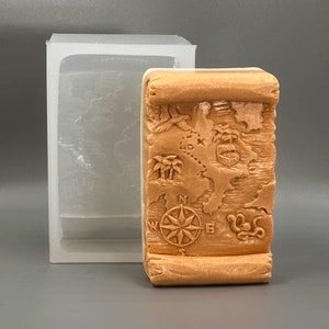 MOULE DE CARTE PIRATE Savon, plâtre de résine, 5 oz, glaçage au chocolat, cire, trésor flexible