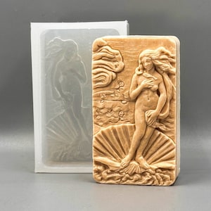 BIRTH OF VENUS silicone mold soap bar mould 5,5oz resin plaster chocolate wax icing sturdy detailed   Sandro Botticelli goddess
