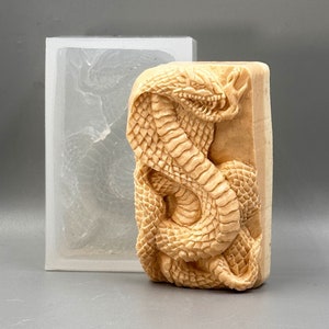 SNAKE SOAP SILICONE mold for soap making 5oz   resin plaster chocolate wax icing cobra kai
