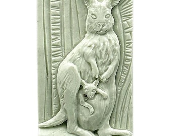 KANGAROO SILICONE MOLD  soap bar mould 5,5oz   resin plaster chocolate wax icing australia
