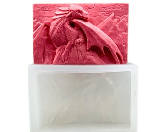 DRAGON SOAP MOLD silicone mould soap bar winter is coming  plaster clay wax resin monster 5oz