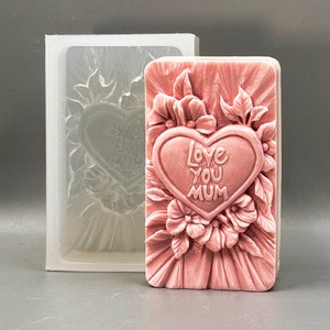 Mother’s Day LOVE YOU MUM silicone mold soap plaster clay wax resin chocolate candle mothers day heart mom