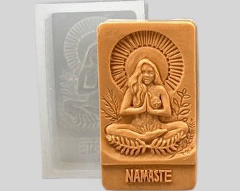 NAMASTE SILICONE MOLD for soap making candle wax plaster resin clay sturdy and flexible yogini yoga