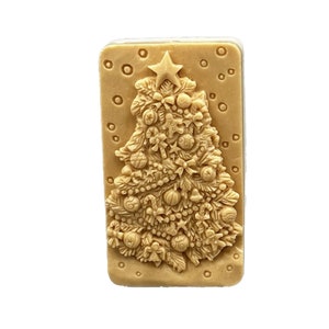 CHRISTMAS TREE MOLD siliocone flexible for soap making, clay, wax, plaster, 5 oz,  winter Christmas