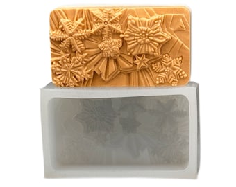 SNOWFLAKE SOAP SILICONE mold bar mould clay plaster resin 5oz winter christmas