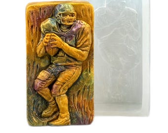 AMERICAN FOOTBALL SILICONE mold for soap making candle flexible sturdy mould 5oz  rugby quarterback
