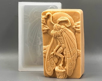 MOTHMAN SILICONE MOLD for  soap making resin plaster chocolate wax candle sturdy flexible birdman moth
