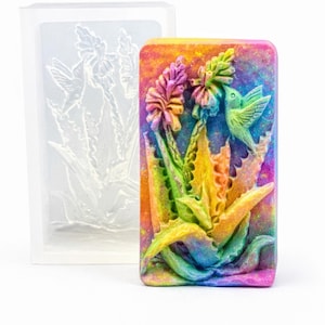 Aloe Vera & Kolibri Silikonform: Seifenherstellung, Harz, Basteln