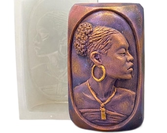 AFRICAN LADY SILICONE mold soap bar mould black beauty 5oz