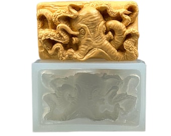 OCTOPUS SOAP SILICONE mold  bar mould 5,5oz   resin plaster chocolate wax icing