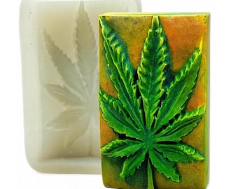 MARIJUANA SILICONE MOLD soap leaf  cannabis hash pot mould soap bar 5oz cake chocolate fondant