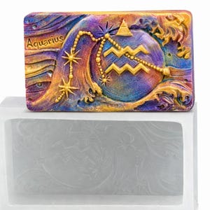 AQUARIUS SILICONE MOLD for soap making and other crafts Zodiac horoscope