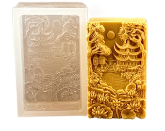 Reiki Garden Silicone Mold for soap making and other crafts, 5oz japanese oriental design