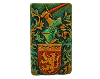 CREST SILICONE MOLD soap flexible sturdy knight medieval arms shield mould 5oz royal noble