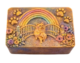 Rainbow Bridge Pet Memorial Soap Mold – Dog Remembrance 3D Relief Silicone Mold for Handmade Soap, resin, plaster, clay, gypsum, pottery.