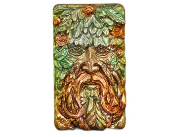 FOREST MAN SILICONE mold soap bar mould 5,5oz   resin plaster chocolate wax icing celtic tree green