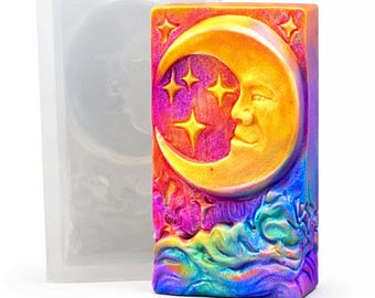 Moon Silicone Soap Mold: Resin, Plaster, Chocolate, Wax (5oz)