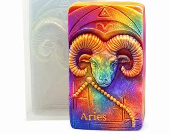 ARIES SILICONE MOLD for soap making zodiac candle ram resin chocolate